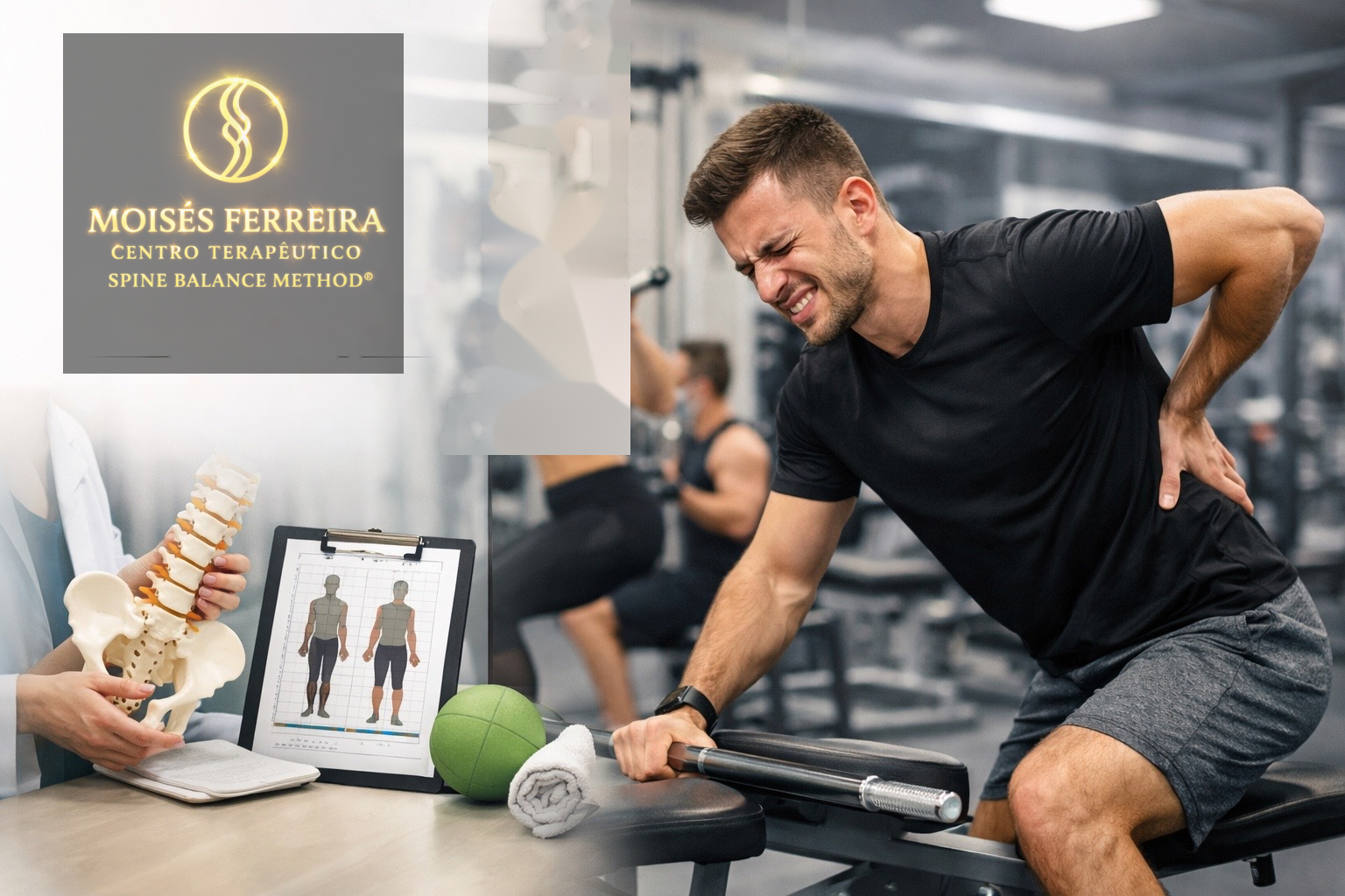 Dor na atividade física e treino — lombar, ombro, joelho, anca e cervical